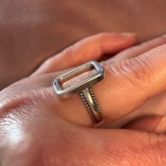 The big rectangle ring in 925 silver - Picture 8 of 10